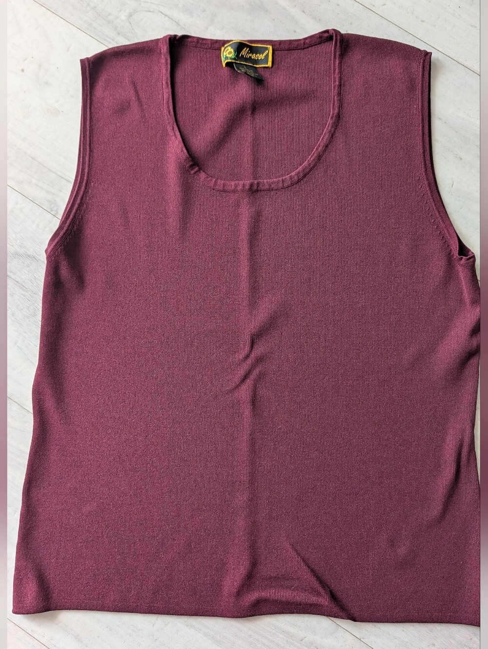 Vintage Mirasol Womens Large Scoop Neck Tank - Wine
